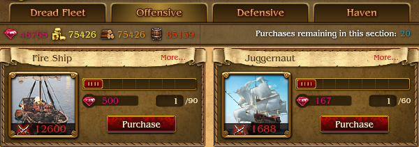 pirates tides of fortune offensive units