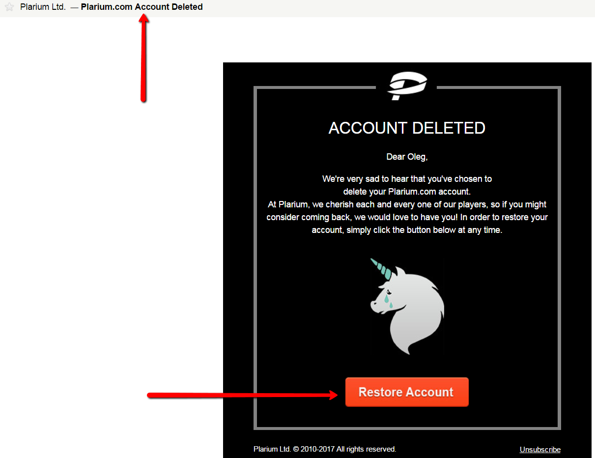 Аккаунт удален. Восстановление аккаунта на plarium.com – Plarium Support  Center | Strategy Games